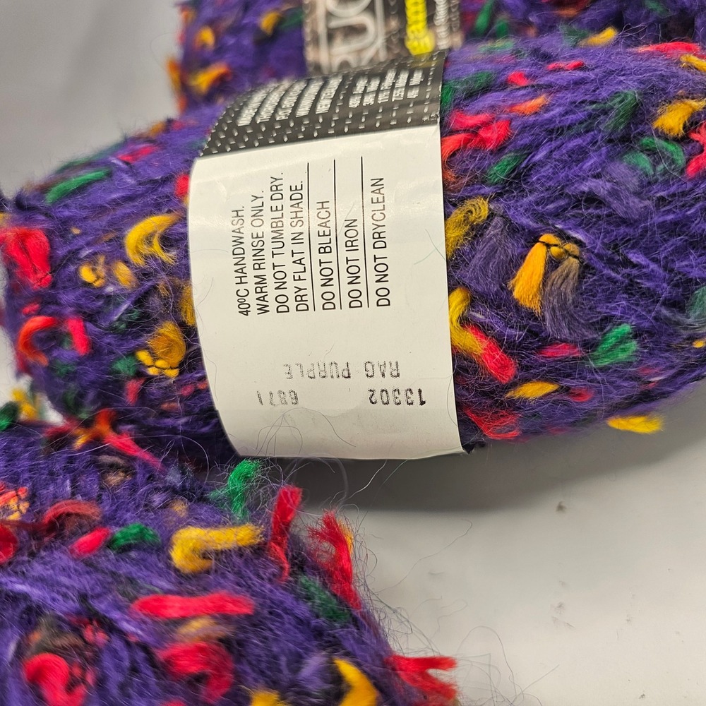 Crucci Ragamuffin Novelty Yarn Lot 3 Skeins Purple Mohair Blend New Zealand - Picture 4 of 4